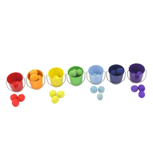 MagiDeal Sensorischer Behälterfüller zum Zählen und Sortieren, Feinmotorik-Spielzeug, Montessori-Farbsortierspielzeug mit Sortiereimer für Babyparty-Kinder von MagiDeal