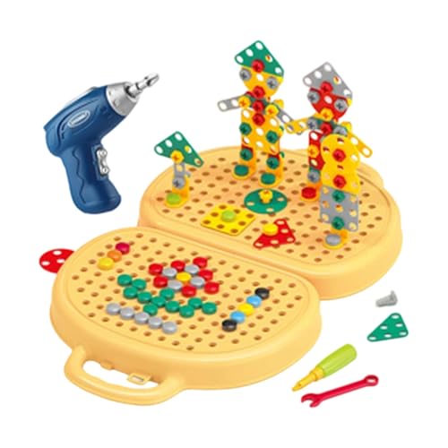 MagiDeal Spielwerkzeugkasten, Puzzle, Spielzeugkonstruktion mit Bohrmaschine, kreativer Werkzeugkasten, Schraubenwerkzeug-Set für im, Hund von MagiDeal