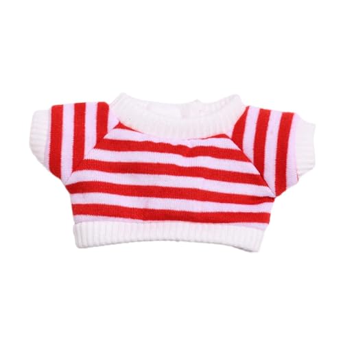 MagiDeal T-Shirt mit Rundhalsausschnitt und Stoffpuppenmotiv, zum Selbermachen von Puppen, für kleine Mädchen, Foto-Requisiten, kurzärmliges Verkleidungsteil, Rot von MagiDeal