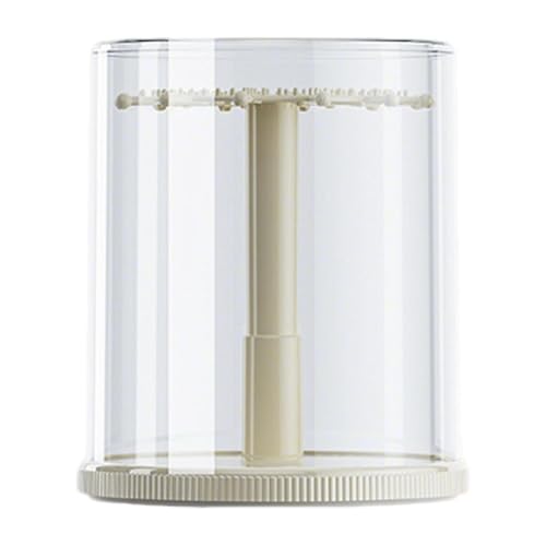 MagiDeal Vitrine für Puppen für Puppen Schlüsselanhänger, Drehbar, Staubdicht, für Kleine Spielzeuge, Transparente Desktop Vitrine für Figuren, Cremeweiß von MagiDeal
