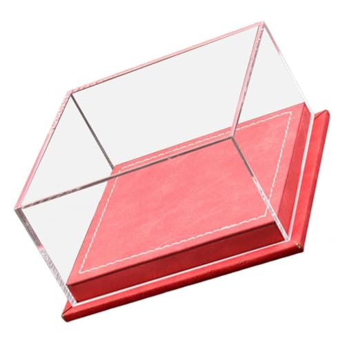 MagiDeal Vitrine für Spielzeugautos Im Maßstab 1:64, Staubdichte Vitrine für Die Heimdekoration, 5 X 4,8 X 2,6 Zoll, Zubehör, Leichter, Durchsichtiger Acryldec, Rot von MagiDeal
