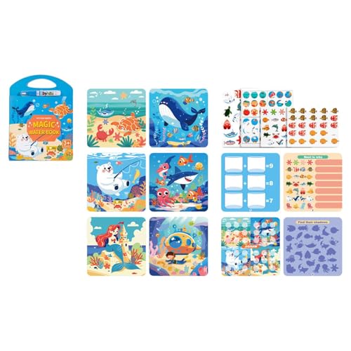 MagiDeal Wasserbuchbuch Bildung Spielzeug Interaktive Spielzeug Zeichnung Tablette Wasser Malbuch für Reisehaltigkeitsgeburtstagsgeschenke, Meerestier MagiDeal Wasserbuchbuch Bildung Spielzeug Interaktive Spielzeug Zeichnung Tablette Wasser Malbuch für Reisehaltigkeitsgeburtstagsgeschenke, Meerestier von MagiDeal