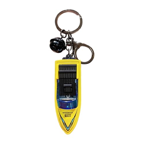 MagiDeal Yacht-Anhänger Schlüsselanhänger Festival Geburtstagsgeschenk, Legierung, dekorativer tragbarer Damen- und Herren-Souvenir-Metall-Schlüsselanhänger, Gelb von MagiDeal