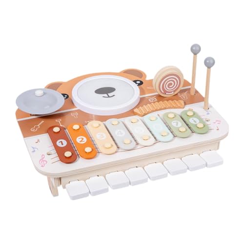 MagiDeal hölzerne Musikset Klavier Xylophon Kognitive Fähigkeiten Xylophon Drum Set für 1-3 Jahre alte Kleinkinder Geburtstagsgeschenke von MagiDeal