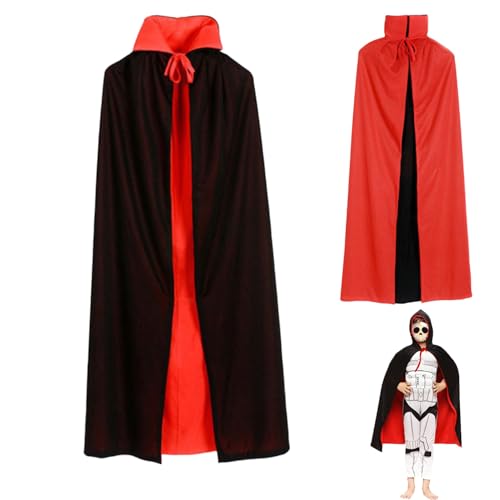 Halloween Vampir Umhang, Vampir Umhang Stehkragen Kinder 90cm, Mantel für Halloween Weihnachten Karneval Kostüm(beidseitig), Halloween Masquerade Party Kostüm von MagiSel