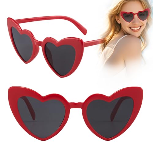 MagiSel Herzbrille, Herz Sonnenbrille, Partybrille, Herzform Brille, Mode Rave Party Dress Up Brille, Herzbrille Rot, Hippie Brille Herz, Party Zubehör für Strandparty, Hochzeit, Karneval, Halloween MagiSel Herzbrille, Herz Sonnenbrille, Partybrille, Herzform Brille, Mode Rave Party Dress Up Brille, Herzbrille Rot, Hippie Brille Herz, Party Zubehör für Strandparty, Hochzeit, Karneval, Halloween von MagiSel