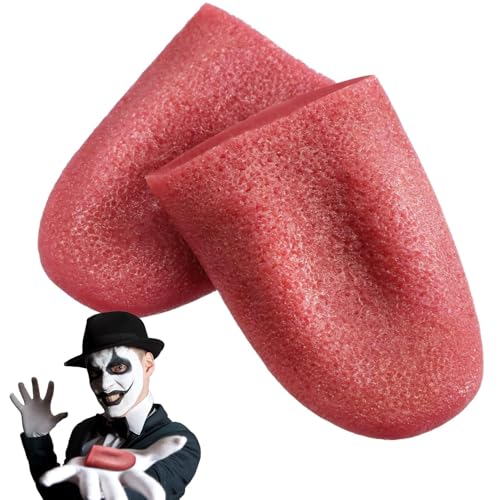 MagiSel Realistisch Gefälschte Zunge, Künstliche Zunge Requisiten, Schreckliche Halloween Grobe Witze Streich Tricks, Dehnbar Tricks, Dehnbare Zunge Spielzeug, 2 Stück von MagiSel