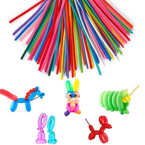 MagiSel 100 Stück Mehrfarbig Lange Modellierballons für Tiere, Magic Modellierballons Luftballons, Modellier Luftballons für DIY, Party Dekoration von MagiSel
