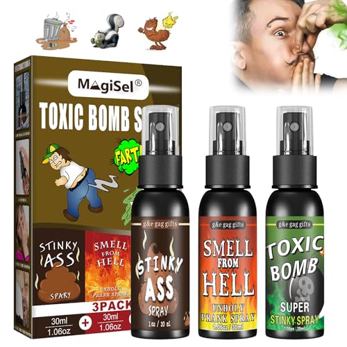 Stinkender Furz-Spray, Flüssiger Furz, Furzspray Prank Extrem, Furzspray Prank, Tricky Liquid Fart, Schrecklicher Geruch Spray Langanhaltender Geruch, Fart Flüssiger, Stinky Spray, 30ML, 3PCS Stinkender Furz-Spray, Flüssiger Furz, Furzspray Prank Extrem, Furzspray Prank, Tricky Liquid Fart, Schrecklicher Geruch Spray Langanhaltender Geruch, Fart Flüssiger, Stinky Spray, 30ML, 3PCS von MagiSel