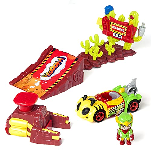 T-Racers Eagle Jump Challenge – Launcher with Ramp and Accessories, Plus Exclusive Driver and car. von T-Racers