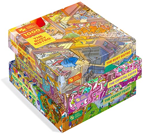 Magic Puzzles 3er-Pack • Serie Zwei • The Busy Bistro, The Crystal Caves, & The Forest Feast • 1000 Teile Puzzle von The Magic Puzzle Magic Puzzles 3er-Pack • Serie Zwei • The Busy Bistro, The Crystal Caves, & The Forest Feast • 1000 Teile Puzzle von The Magic Puzzle von Magic Puzzle Company