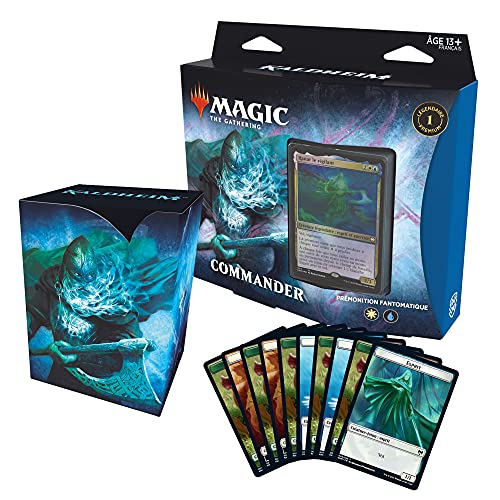 Magic The Gathering Commander Kaldheim: Geistervorahnung (Deck mit 100 Karten zum Spielen), blau-weiß von Magic The Gathering