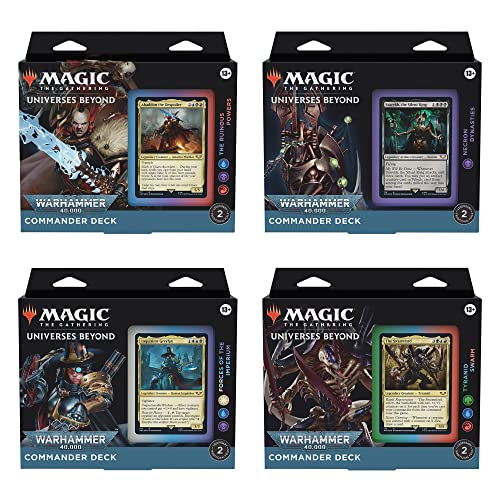 Magic The Gathering D07800000 Warhammer 40K Commander Deck SD1+SD2+SD3+SD4, Mehrfarbig von Magic The Gathering