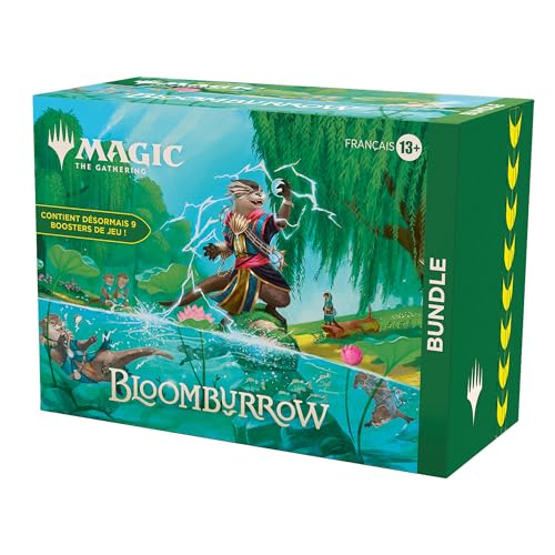 Magic: The Gathering Bloomburrow Bundle: 9 Boosterpacks, 30 Spielfeldkarten + Exklusives Zubehör (französische Version) von Magic The Gathering