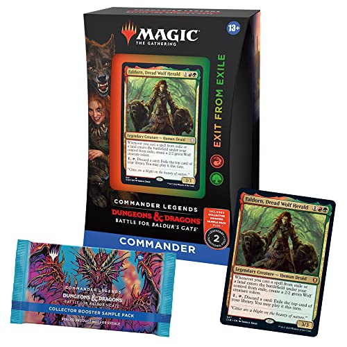 Magic: The Gathering Commander Legends: Battle for Baldur’s Gate Commander Deck – Exit from Exile + Collector Booster Sample Pack Magic: The Gathering Commander Legends: Battle for Baldur’s Gate Commander Deck – Exit from Exile + Collector Booster Sample Pack von Magic The Gathering