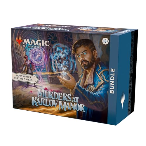 Magic: The Gathering – Mord in Karlov Manor Bundle – 9 Play-Booster, 30 Länderkarten + exklusives Zubehör (English Version) von Magic The Gathering