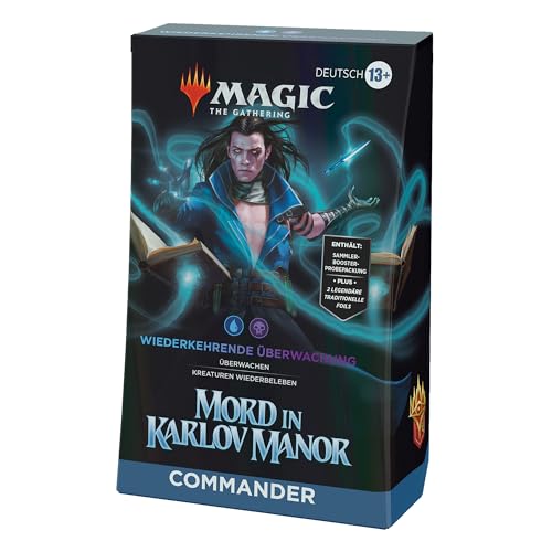 Magic: The Gathering – Mord in Karlov Manor Commander-Deck – Wiederkehrende Überwachung (Deck mit 100 Karten, Sammler-Booster-Probepackung mit 2 Karten und Zubehör) (deutsche Version) von Magic The Gathering