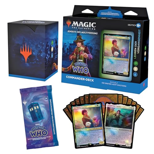 Magic: The Gathering Doctor Who Commander-Deck – Lehren der Vergangenheit (Deck mit 100 Karten, Sammler-Booster-Probepackung mit 2 Karten + Zubehör) (Deutsche Version) von Magic The Gathering