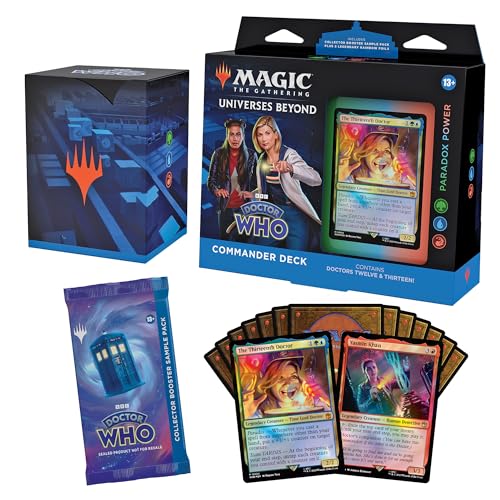 Magic: The Gathering Doctor Who Commander-Deck – Paradoxon-Power (Deck mit 100 Karten, Sammler-Booster-Probepackung mit 2 Karten + Zubehör) (Englische Version) von Magic The Gathering