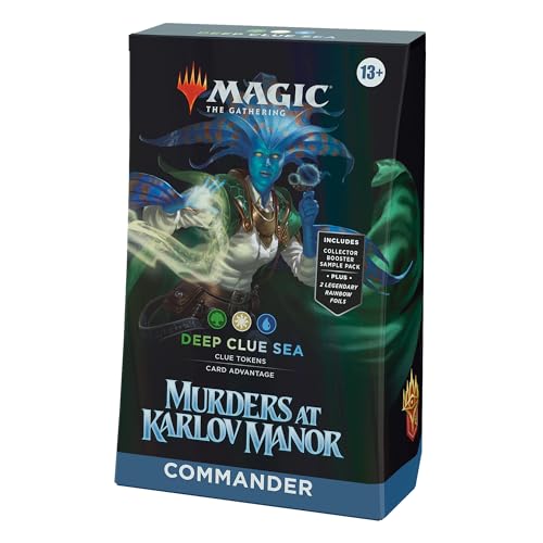Magic: The Gathering – Mord in Karlov Manor Commander-Deck – Geheimnisse der Tiefen (Deck mit 100 Karten, Sammler-Booster-Probepackung mit 2 Karten und Zubehör) (English Version) von Magic The Gathering