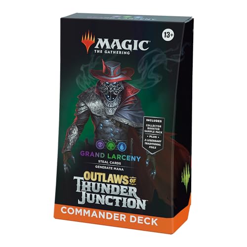 Magic: The Gathering – Outlaws von Thunder Junction Commander-Deck – Schwerer Diebstahl (Deck mit 100 Karten, Sammler-Booster-Probepackung mit 2 Karten und Zubehör) (English Version) von Magic The Gathering