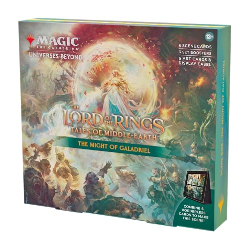 Magic: The Gathering Der Herr der Ringe: Geschichten aus Mittelerde Szenenbox – Die Macht von Galadriel (6 Szenenkarten, 6 Artwork-Karten, 3 Set Booster + Aufsteller) (Englische Version) von Magic The Gathering