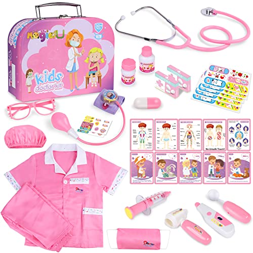 Magic4U Arztkoffer Kinder,Doktorkoffer Zubehör Spielset 34 Teiliges Doktorkoffer mit Stethoskop Thermometer Spritze Arzttasche Hüte Masken Arztkittel Geschenk Pretend Doctor Kinderspielzeug ab 3 Jahre Magic4U Arztkoffer Kinder,Doktorkoffer Zubehör Spielset 34 Teiliges Doktorkoffer mit Stethoskop Thermometer Spritze Arzttasche Hüte Masken Arztkittel Geschenk Pretend Doctor Kinderspielzeug ab 3 Jahre von Magic4U