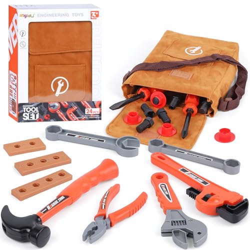 Magic4U Kinder Bauwerkzeug Spielzeug Set,Kinder Werkzeug Umhängetasche Arbeitswerkzeuge mit Werkzeugspielzeug Hammer Zange Schraubenzieher Spielzeug Konstruktionswerkzeug Zubehör Magic4U Kinder Bauwerkzeug Spielzeug Set,Kinder Werkzeug Umhängetasche Arbeitswerkzeuge mit Werkzeugspielzeug Hammer Zange Schraubenzieher Spielzeug Konstruktionswerkzeug Zubehör von Magic4U