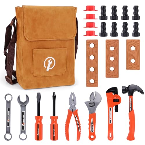 Magic4U Kinder-Werkzeug-Set, 26-teiliges Kinder-Werkzeugset mit Werkzeugtasche, 8 Werkzeugausrüstungen, Pretend Play Bausets für Kinder im Alter von 3–6 Jahren, Kleinkind-Jungen-Spielzeug Magic4U Kinder-Werkzeug-Set, 26-teiliges Kinder-Werkzeugset mit Werkzeugtasche, 8 Werkzeugausrüstungen, Pretend Play Bausets für Kinder im Alter von 3–6 Jahren, Kleinkind-Jungen-Spielzeug von Magic4U