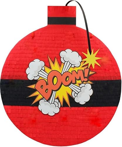 MagicPinatas Pinata Bombe – Boom-Pinata für Jungen zum Geburtstag – Befüllbare Piñata mit Süßigkeiten & Spielzeug – Geschenkfertig in Zellophan verpackt – Lustige Partydeko für Kinder & Erwachsene von MagicPinatas