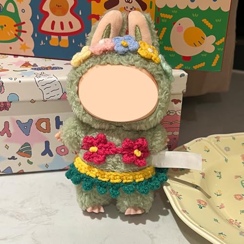 Hawaiian Hula Crochet Grass Skirt & Flower Neckholder Bikini Top for 17cm Dolls Dolls Dress Up Clothes Costume Swimsuit Outfits (Red) von Magicaldiy