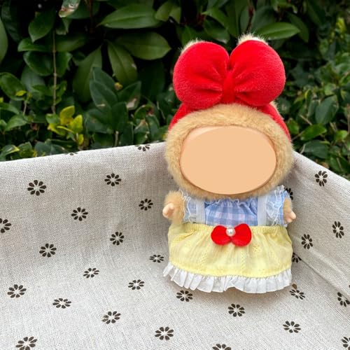 Prinzessinnen-Puppenkleidung für 17 cm Plüschpuppen, Puppenkleid, Outfit mit roter Schleife, Zubehör von Magicaldiy