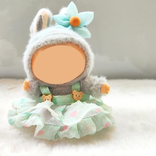 Puppenkleidungs-Set, niedliches Kleid und Blumen-Outfit-Zubehör für 17 cm große Puppe (grün) von Magicaldiy