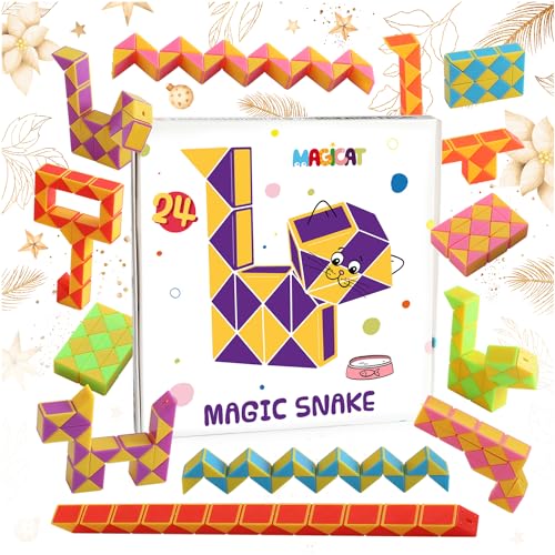 Magicat Premium Magic Snake Set, 24 magische Schlangen I perfektes Mitgebsel Kindergeburtstag, Gastgeschenke, Mitbringsel, Party, Kinder, Give Aways, Spielzeug für Junge und Mädchen, Pinata Füllung von Magicat