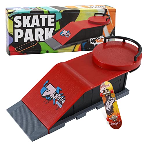 Magicat Premium Skatepark Set I DIY Finger Skateboard Rampe mit Zubehör, inkl. eines Reperatur Set I Mini Finger Skateboard für Teenager und Kinder von Magicat