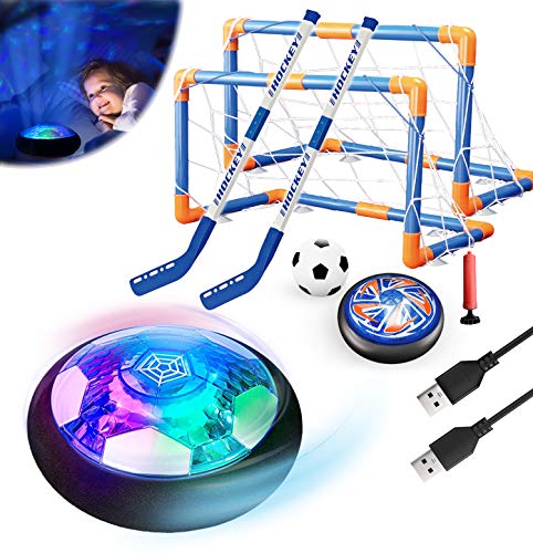 Magicoco 3in1 Hover Fußball Hockey Balls Kinder Spielzeug Set Stern Nachtlicht Interaktive Sportspiele USB Wiederaufladbare Eva Stoßstange Geschenk für 6-16 Jungen Mädchen Geburtstag Weihnachten von Magicoco