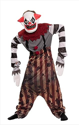 Magicoo Halloween Horror Clown Kostüm Kinder Jungen schwarz inkl. Overall & Maske - Gespenst Killer Clownkostüm Kind (Large (130-140)) von Magicoo
