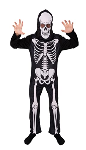 Magicoo Halloween Skelett Kostüm Kinder Jungen schwarz-weiß Halloween (M) von Magicoo