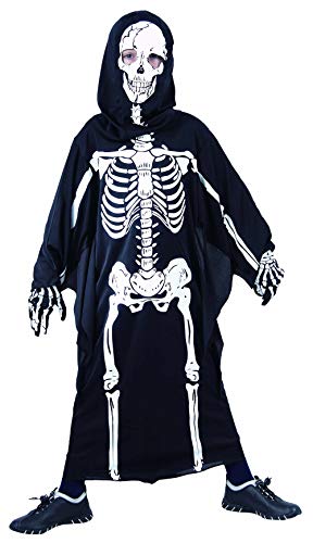 Magicoo Horror Skelett Kostüm Kinder Jungen schwarz-weiß - gruseliges Zombie Halloween Kostüm Jungen Gr. S (110-120cm) von Magicoo