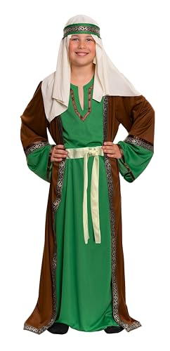 Magicoo Josef Hirten Kostüm Kinder Jungen Krippenspiel Braun Grün - Schäfer Kostüm Kind (L Large (134-140)) von Magicoo