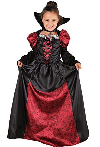 Magicoo Lady Vampirin Vampir Kostüm Kinder Mädchen mit Kragen Halloween S (110/116) von Magicoo