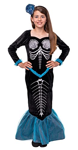 Magicoo Meerjungfrau Skelett Kostüm Kinder Mädchen Halloween (M) von Magicoo