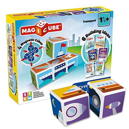 Geomag 122, Magicube Transport - Building Game with Magnetic Cubes, 4 Cubes von Geomag