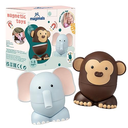 Magimals Safari – Baby Spielzeug spielend Lernen: Interaktive magnetische Tiere zum Zusammenstecken (6-teilig). Als Badespaß und kreatives Spielzeug für Ihr Kind - Sicher und knautschbar von Magimals