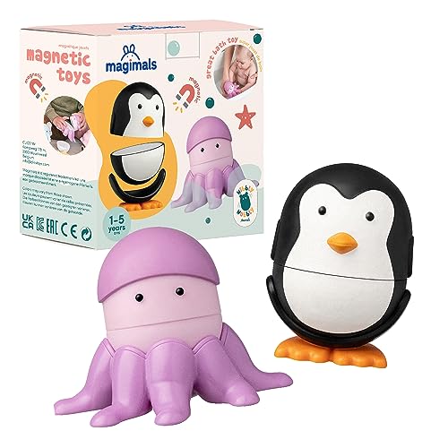 Magimals Sealife – Baby Spielzeug spielend Lernen: Interaktive magnetische Tiere zum Zusammenstecken (6-teilig). Als Badespaß und kreatives Spielzeug für Ihr Kind - Sicher und knautschbar von Magimals