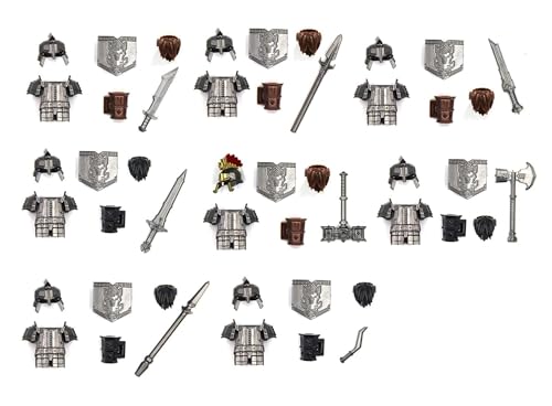 Magma Brick Zwergenkraft(Dwarf's) mit Rüstungen, Helmen, Brot und Waffen kompatibel mit Legos von Magma Brick