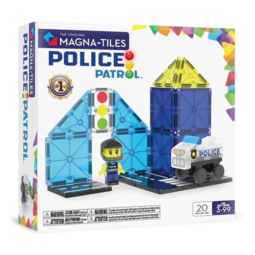 MAGNA-TILES® Police Patrol 20-teiliges Magnetbauset, die originale Magnetbaumarke von Magna-Tiles