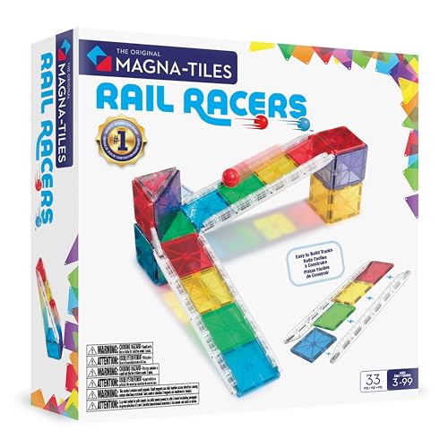 MAGNA-TILES® Rail Racers 33-teiliges Magnetbauset - Die Original Magnetic Building Marke von Magna-Tiles