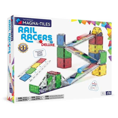 MAGNA-TILES® Rail Racers Deluxe 90-teiliges Magnetbauset - Die Original Magnetbaumarke von Magna-Tiles