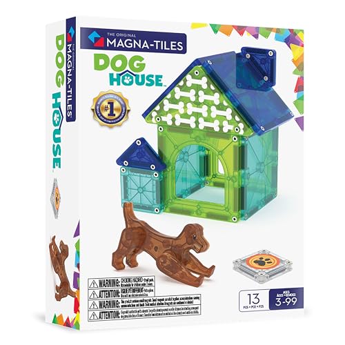 MAGNA-TILES Hundehütte 13-teiliges Magnetbauset - Die Original Magnetbaumarke von Magna-Tiles